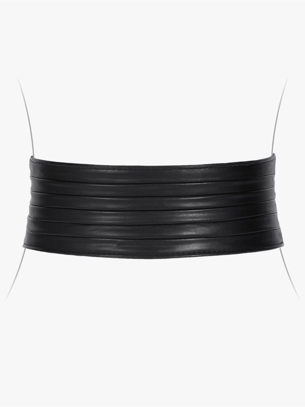 Wide Faux Leather Cinch Belt